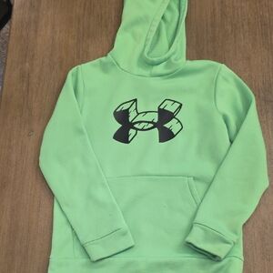 Under Armour Kids Neon Green Hoodie with Black Logo